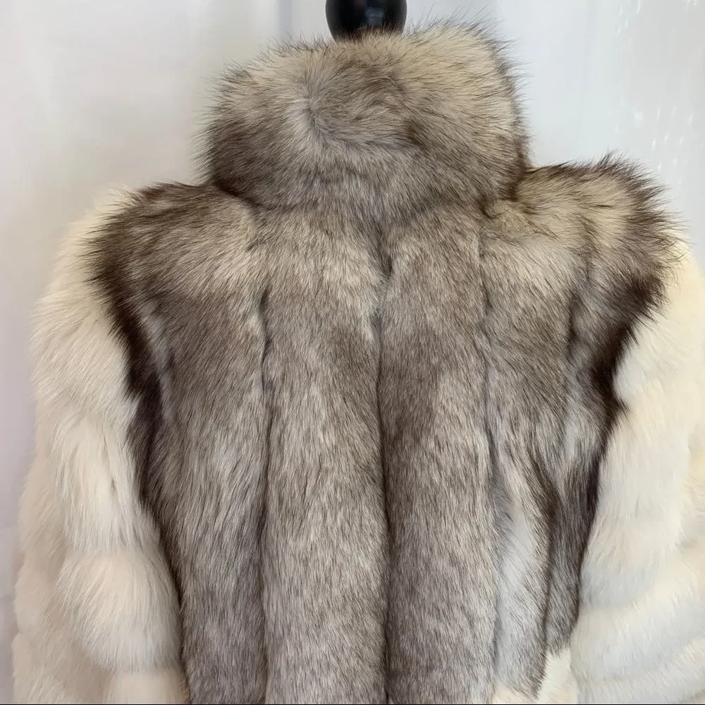 ROBERTO Cuore gorgeous luxurious Saga Fox Fur Coat Sz L - Picture 7 of 15